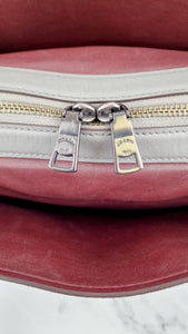 Coach Rogue Shoulder Bag in Grey Grain Leather with Oxblood Lining & C Chain - Coach 26829