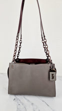 Load image into Gallery viewer, Coach Rogue Shoulder Bag in Grey Grain Leather with Oxblood Lining &amp; C Chain - Coach 26829
