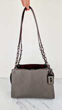 Load image into Gallery viewer, Coach Rogue Shoulder Bag in Grey Grain Leather with Oxblood Lining &amp; C Chain - Coach 26829
