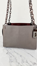 Load image into Gallery viewer, Coach Rogue Shoulder Bag in Grey Grain Leather with Oxblood Lining &amp; C Chain - Coach 26829
