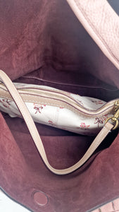Coach 1941 Bandit Hobo 39 Bag in Peony Pink with Floral Bow - Pebble Leather - 2 in 1 handbag - Coach 86760