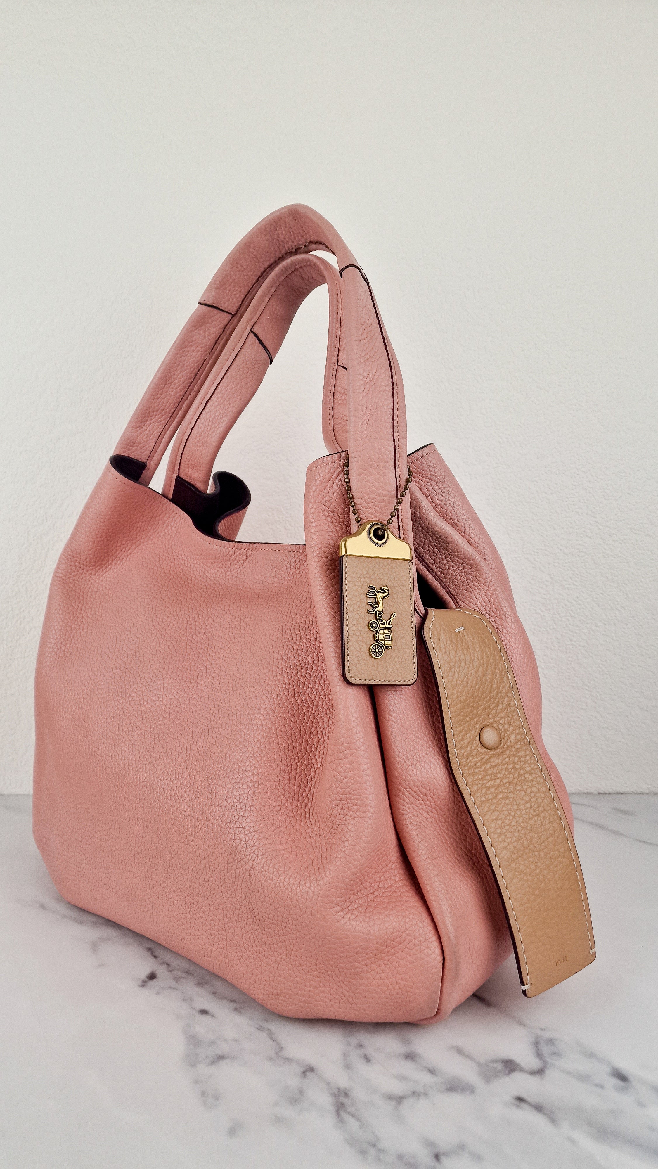 Coach 1941 Bandit Hobo 39 Bag in Peony Pink with Floral Bow