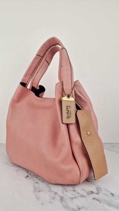 Coach Nomad Hobo in Grey Birch Taupe Willow with Tea Rose Details