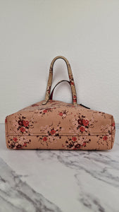 Coach Highline Tote Bag with Floral Print in Pink & Beechwood - Shoulder Bag Coach 55181