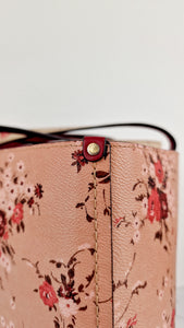 Coach Highline Tote Bag with Floral Print in Pink & Beechwood - Shoulder Bag Coach 55181