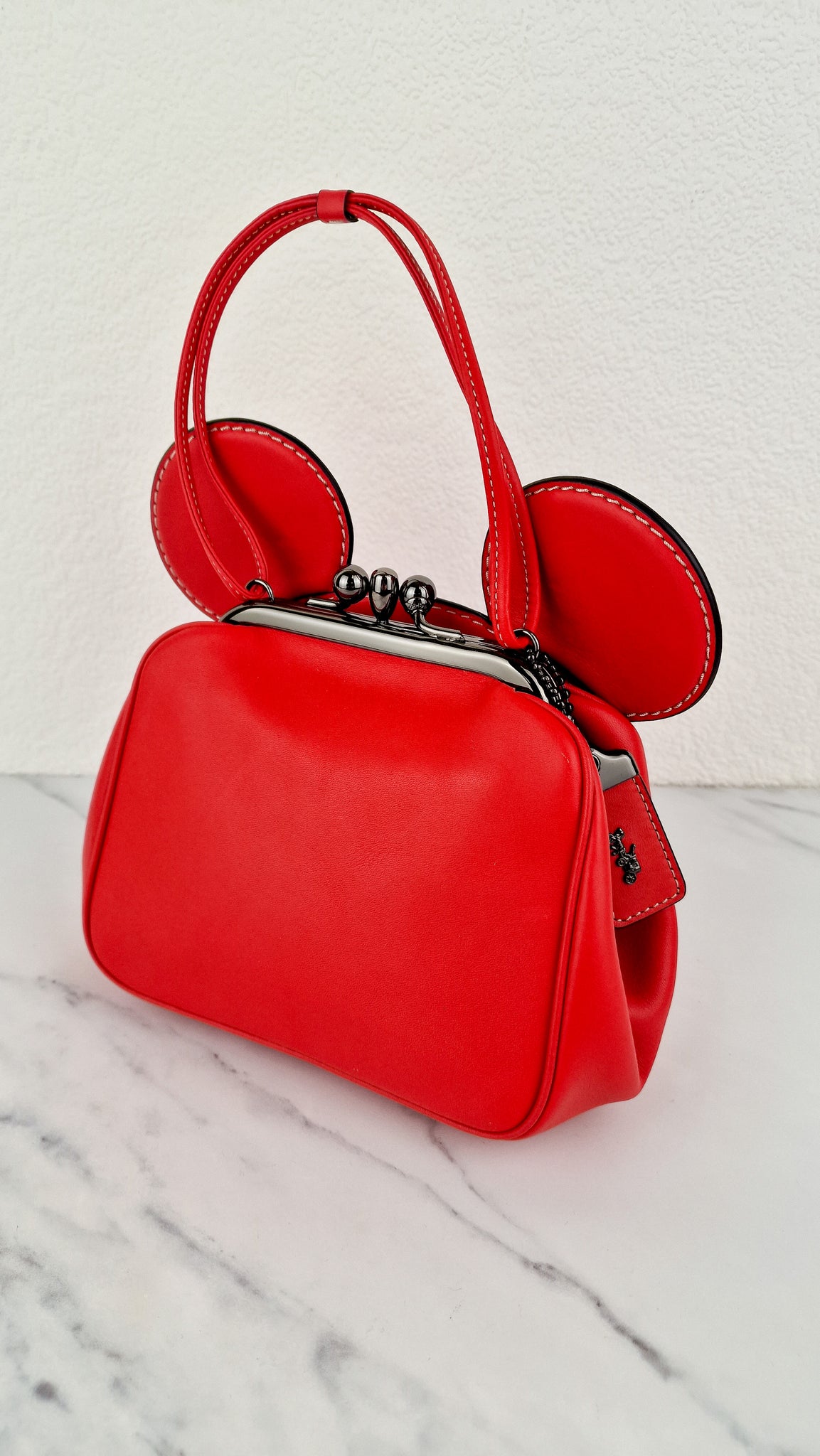 Coach x Disney x Keith Haring Mickey Mouse Ears Bag in Red Smooth