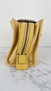 Coach 1941 Rogue 25 in Hay Yellow with Snakeskin Handles - Shoulder Bag Handbag in Pebble Leather Colorblock - Coach 59235