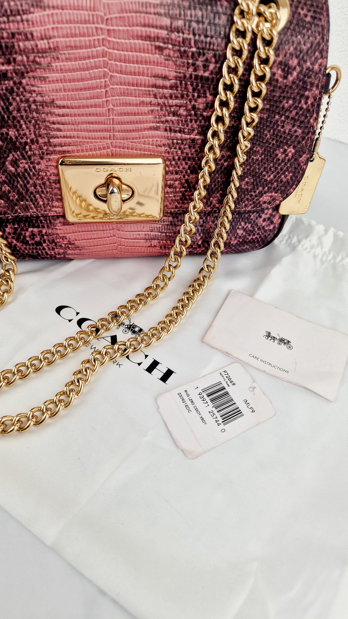 coach cassidy backpack Coach Cassidy Crossbody Bag in Pink Lizard Embossed Leather