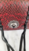 Load image into Gallery viewer, Coach 1941 Dinkier with Whipstitch Snake Trim in Black Smooth Leather With Dark Red Burgundy Snakeskin - Crossbody Bag Clutch - Coach 86819
