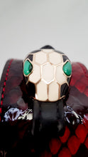 Load image into Gallery viewer, Bvlgari Serpenti Patent Python Snakeskin Cuff in Red - Bracelet Bangle Leather Bulgari
