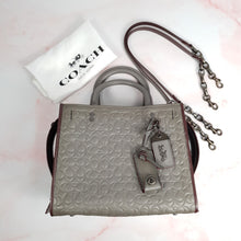 Load image into Gallery viewer, Coach Rogue 25 in Signature Embossed Grey Burnished Leather and C-chain Straps - Crossbody Handbag - SAMPLE BAG
