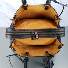 Load image into Gallery viewer, Coach Rogue 36 Whipstitch handle black pebble leather and blue
