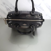 Load image into Gallery viewer, Coach Baby Bennett Matallic GRey Snake embossed leather black colorblock
