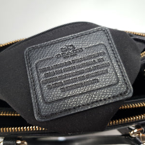 F36704 Coach Christie Carryall Black Crossgrain leather handbag