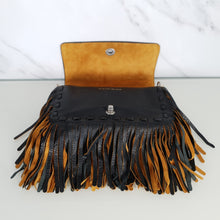 Load image into Gallery viewer, RARE Coach 1941 Dinky with Beatnik Rivets and Fringe in Black Leather &amp; Suede 86812
