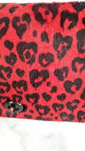 Coach 1941 Dinky Wild Beast Heart Crossbody Bag With in Red & Black Leopard Haircalf & leather & - Coach 38209