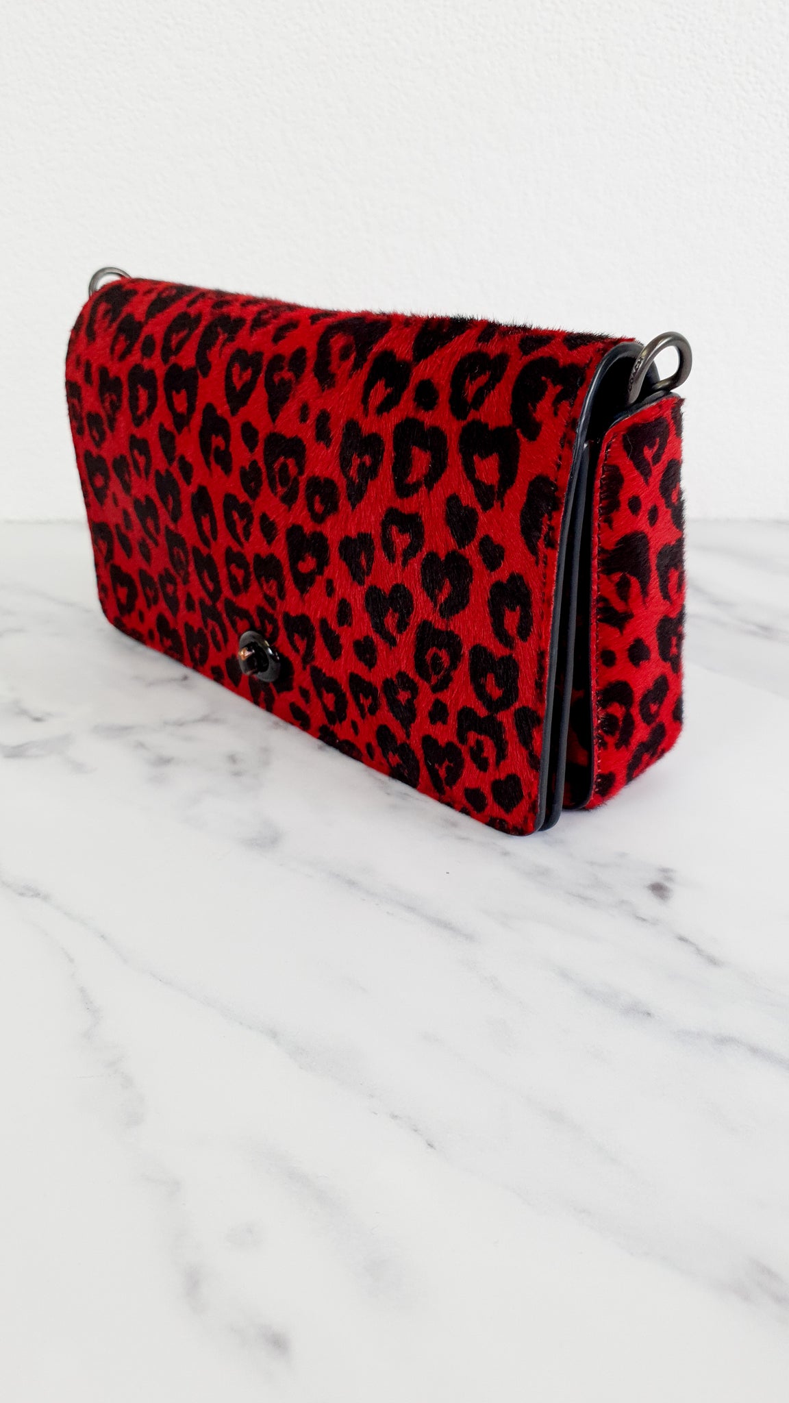 Coach red leopard purse Clearance