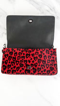 Load image into Gallery viewer, Coach 1941 Dinky Wild Beast Heart Crossbody Bag With in Red &amp; Black Leopard Haircalf &amp; leather &amp; - Coach 38209
