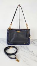 Load image into Gallery viewer, Coach Dreamer Shoulder Bag Crossbody in Black and Blue with Whipstitch and Snakeskin - Mixed Leather &amp; Suede - Sample Bag coach 69611 
