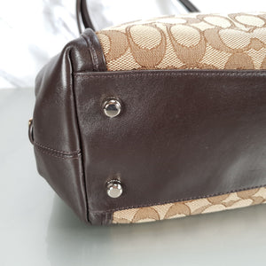 Coach Edie Signature Colorblock Dark Brown Handbag Shoulder Bag