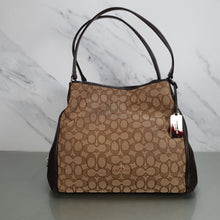 Load image into Gallery viewer, Coach Edie Signature Colorblock Dark Brown Handbag Shoulder Bag
