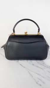 Coach 1941 Frame Bag with Kisslock in Black Smooth Leather - Crossbody Handbag - Coach 68136