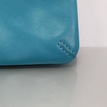 Load image into Gallery viewer, Coach Clutch Blue Teal Turquoise Mineral Brass Turnlock Clutch Foldover Bag
