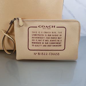 Coach Reversible City Tote Bag in Signature & Pastel Yellow With Pouch