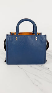 Coach 1941 Rogue 25 in Dark Denim Blue - Shoulder Bag Handbag in Navy Pebble Leather - Coach 54536