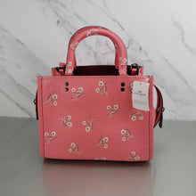 Load image into Gallery viewer, Coach 26836 Rogue 25 Pink Floral Bow Burgundy Suede Bag
