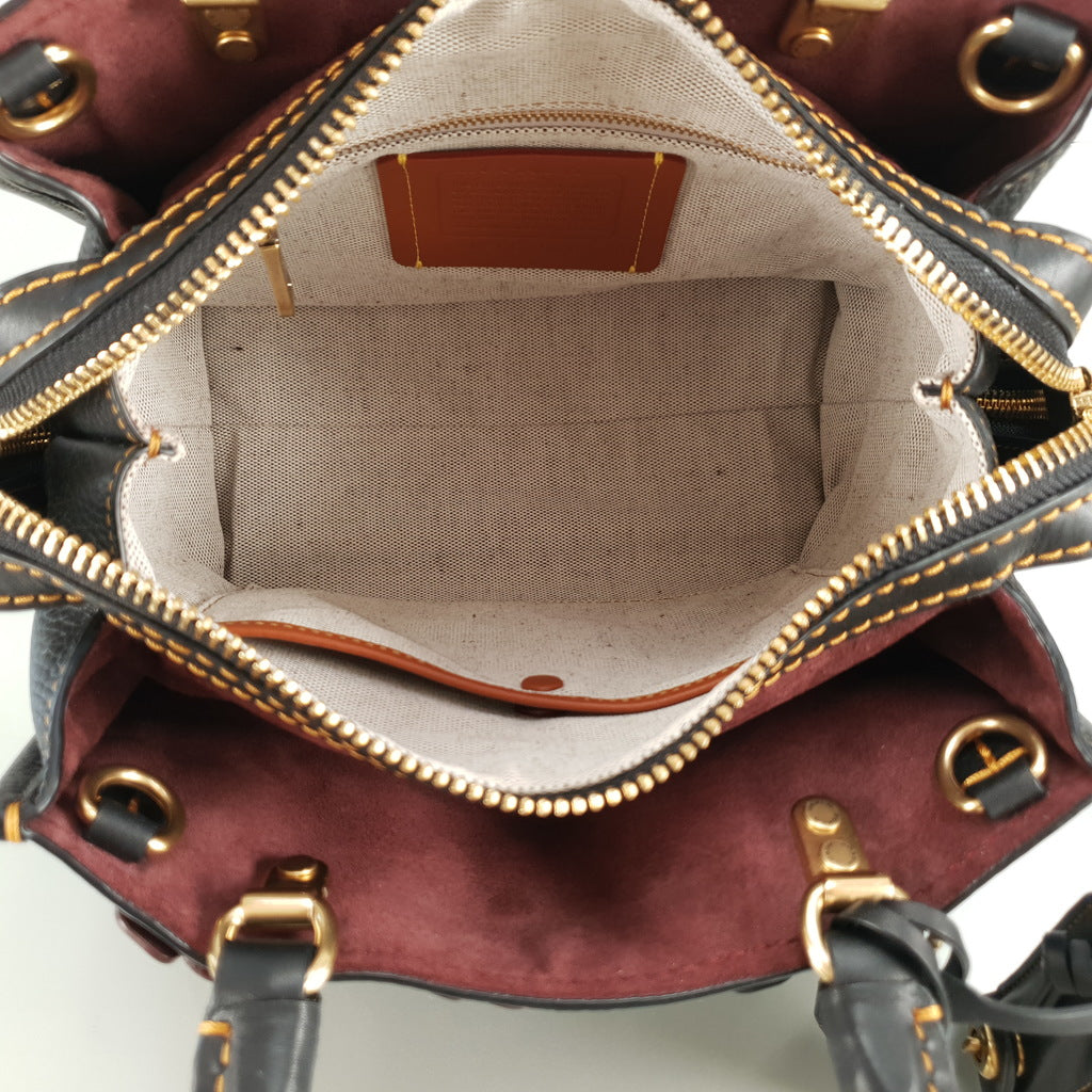 Coach 1941 Rogue 25 Tea Rose in Black & Burgundy Leather & Suede Handb –  Essex Fashion House