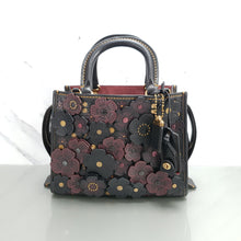 Load image into Gallery viewer, Coach ROgue 25 TEa Rose black burgundy oxblood 58840
