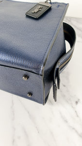 Coach 1941 Rogue 25 in Metallic Dark Blue & Black With Snakeskin Detail Colorblock - Satchel Handbag 38823
