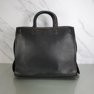 Coach Rogue 31 black pebble leather honey suede 1941 satchel handbag