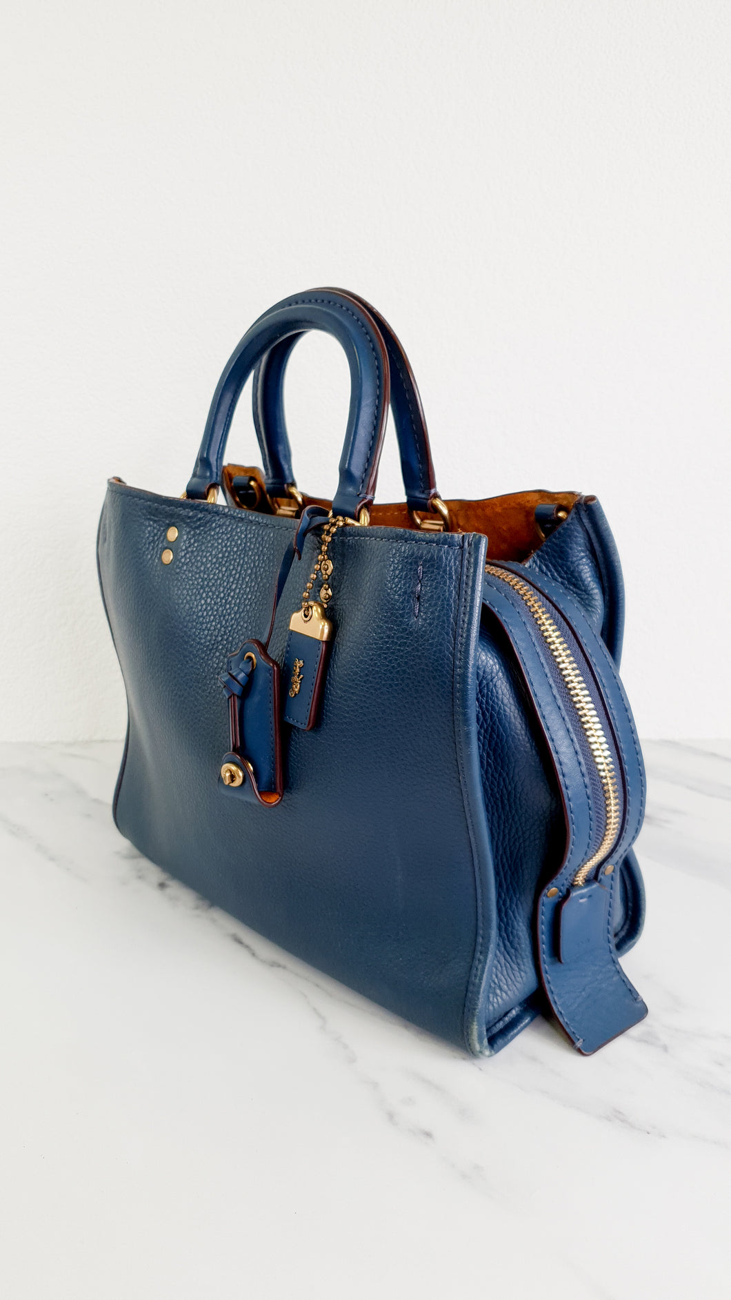Coach 1941 Rogue 31 in Dark Denim Blue - Shoulder Bag Satchel Handbag - Coach 38124