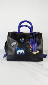 Coach 32793 Disney x Coach 1941 Rogue 21 Dark Fairytale Snow White in Black & Purple Colorblock with Patches - LIMITED EDITION Handbag