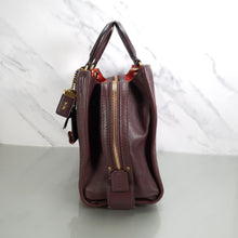 Load image into Gallery viewer, Coach Rogue 31 in Oxblood Quilted Nappa Leather Chevrons with Studs - SAMPLE BAG
