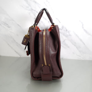 Coach Rogue 31 in Oxblood Quilted Nappa Leather Chevrons with Studs - SAMPLE BAG