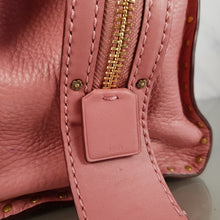 Load image into Gallery viewer, Rare Coach Rogue 31 in Rose Pink with Brass Border Rivets &amp; Tea Rose Details - SAMPLE BAG
