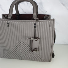 Load image into Gallery viewer, Coach 1941 Rogue 31 Heather Grey Nappa Leather With Quilting &amp; Rivets Chevrons Satchel Bag  22809
