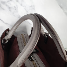 Load image into Gallery viewer, Coach 1941 Rogue 31 Heather Grey Nappa Leather With Quilting &amp; Rivets Chevrons Satchel Bag  22809
