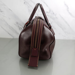 Coach 86857 Oxblood Rogue Satchel with REd Suede