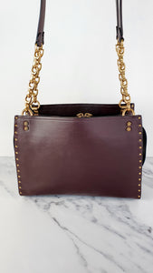 Coach Rogue Shoulder Bag in Oxblood Smooth Leather with Border Rivets - Coach 31675