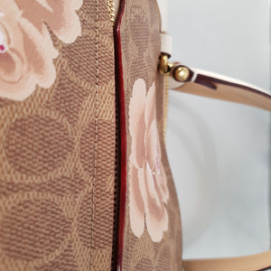 Coach Prairie Satchel in Colorblock Chalk & Signature Rose with Special Tea Rose Charm Detail