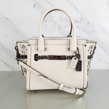 Load image into Gallery viewer, Coach Swagger 21 Chalk Tea Rose Rivets Chain Handbag 59088
