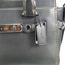 Load image into Gallery viewer, vRare Coach Swagger 27 in Black Glovetanned Leather with Link Detail - SAMPLE BAG
