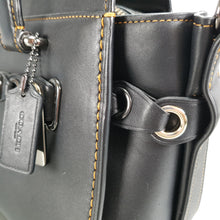 Load image into Gallery viewer, Rare Coach Swagger 27 in Black Glovetanned Leather with Link Detail - SAMPLE BAG
