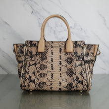 Load image into Gallery viewer, Coach Swagger Python Exotic Print leather Beechwood Black Nude Neutral Handbag
