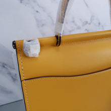 Load image into Gallery viewer, Coach Originals Willis Station Bag in Maize Yellow Smooth Glovetanned Leather Tophandle 35580
