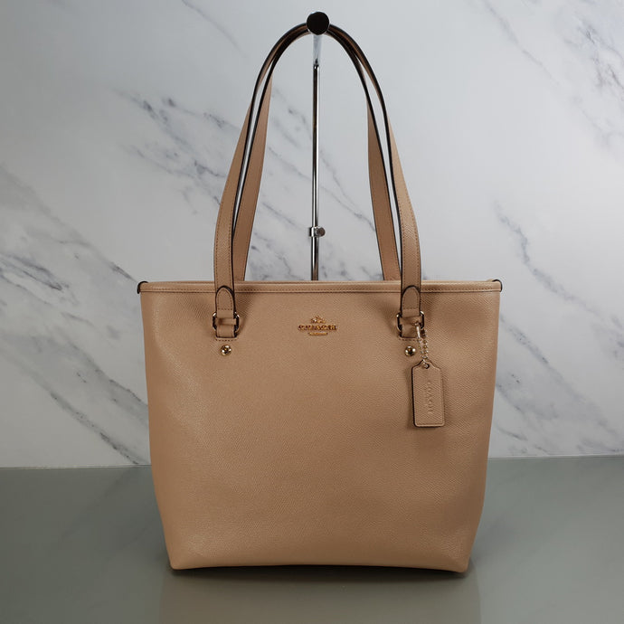 F58894 Coach zip top tote beechwood